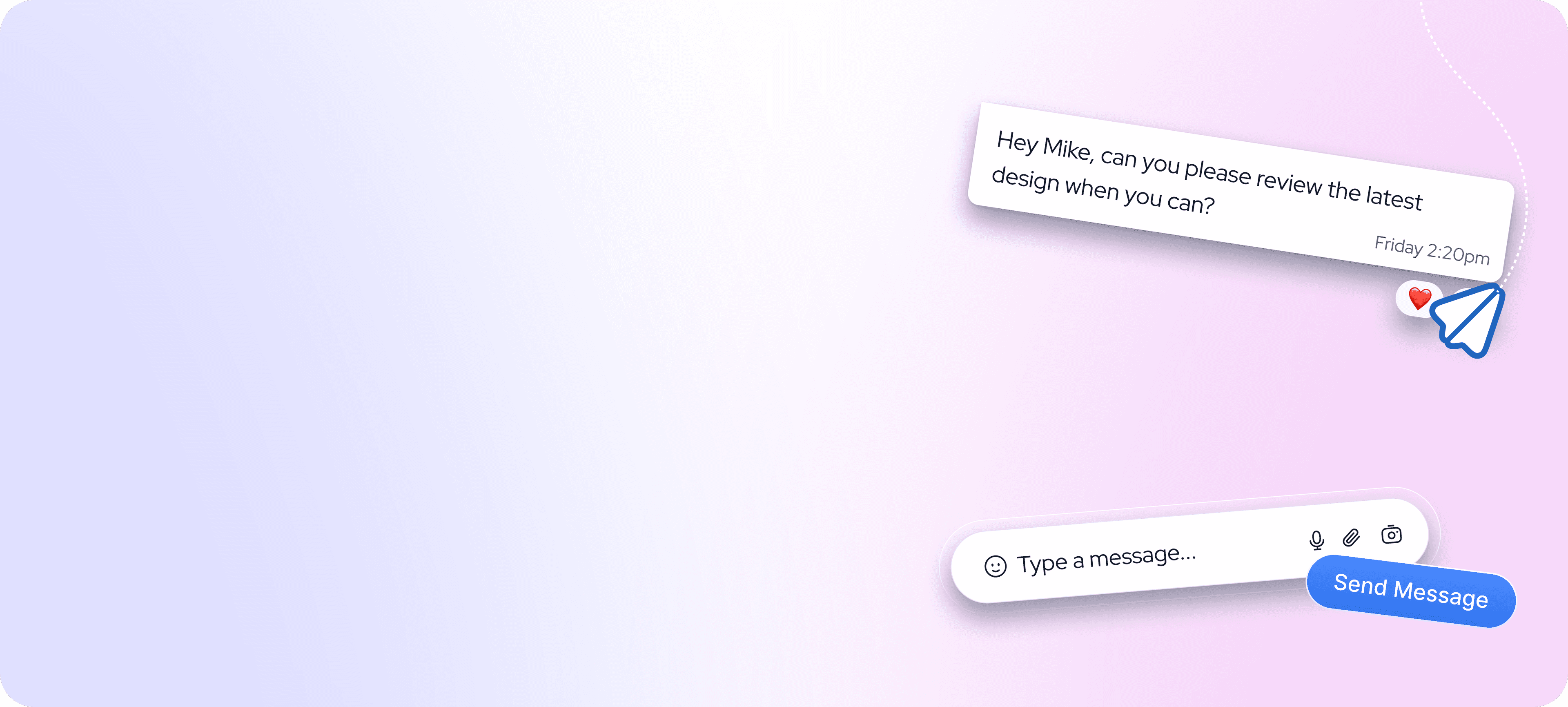Message composer and sent text bubble