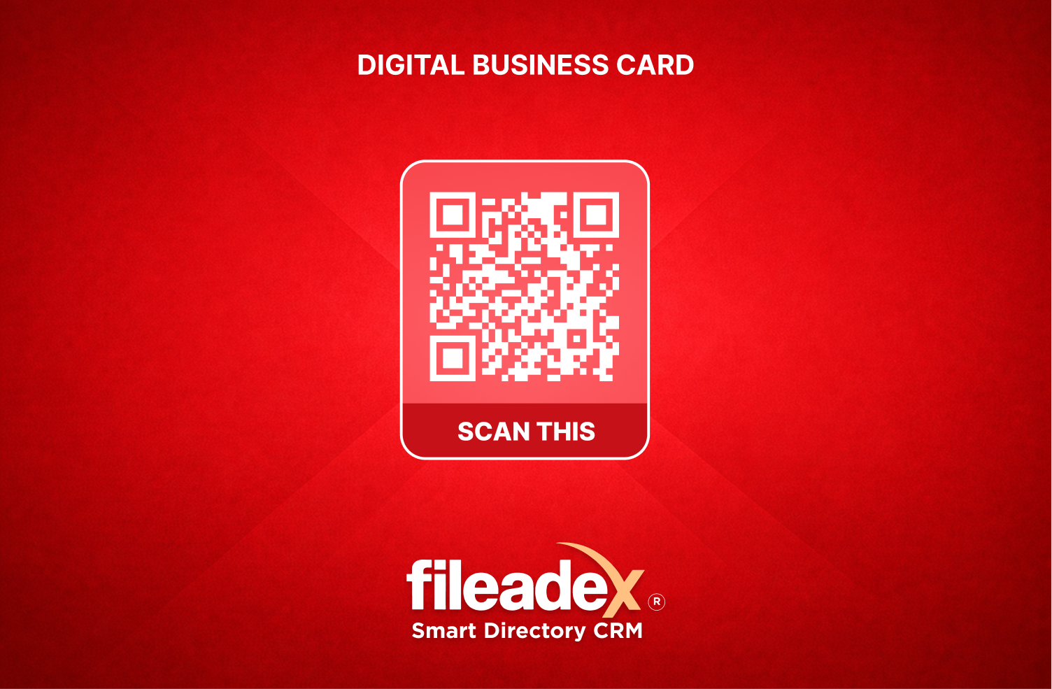Red custom digital business card back with QR code