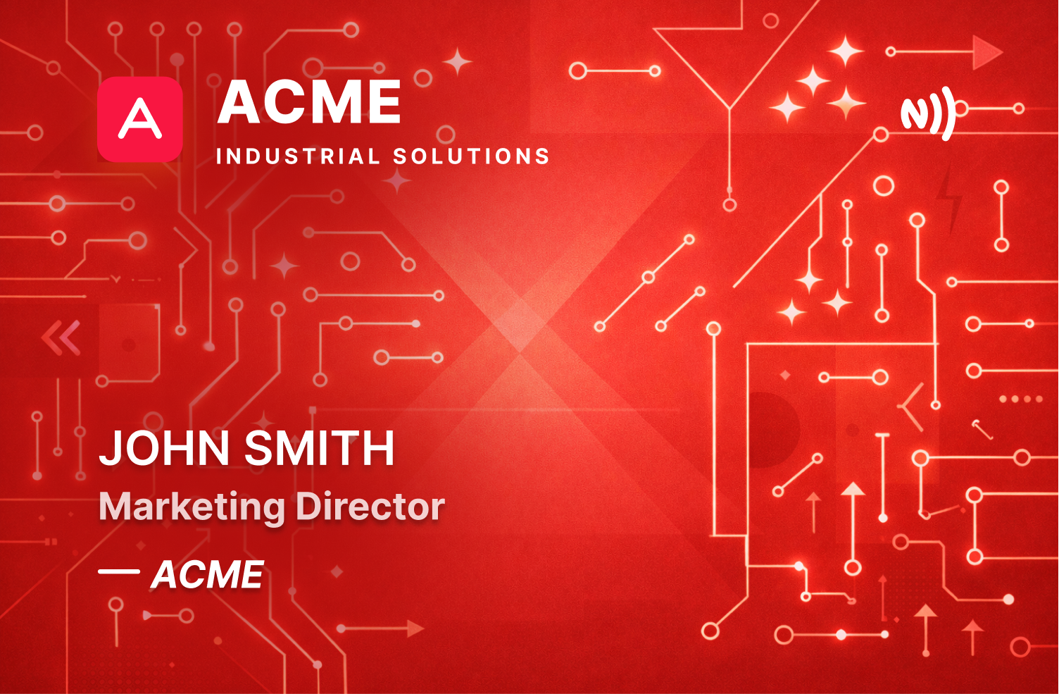 Red custom digital business card front